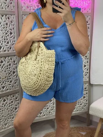 Combi short bleu azur