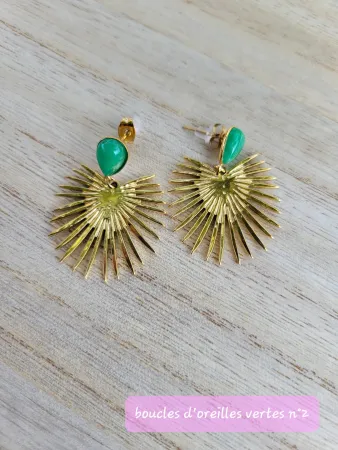 Boucles d'oreilles vertes n°2