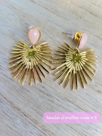 Boucles d'oreilles rose n°3