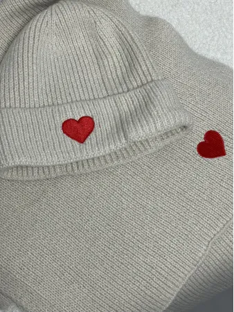 Echarpe & bonnet beige
